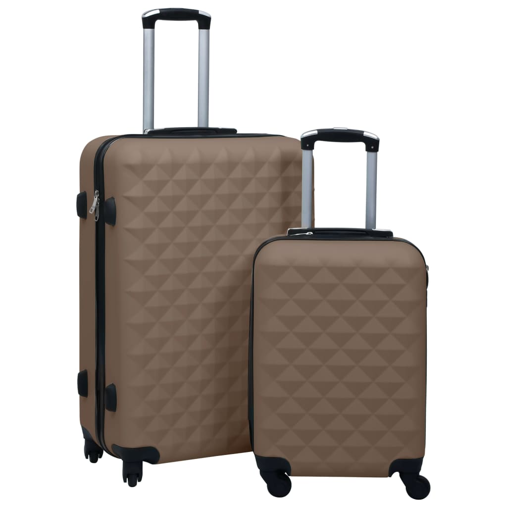 vidaXL Sada skořepinových kufrů na kolečkách 2 ks hnědá ABS