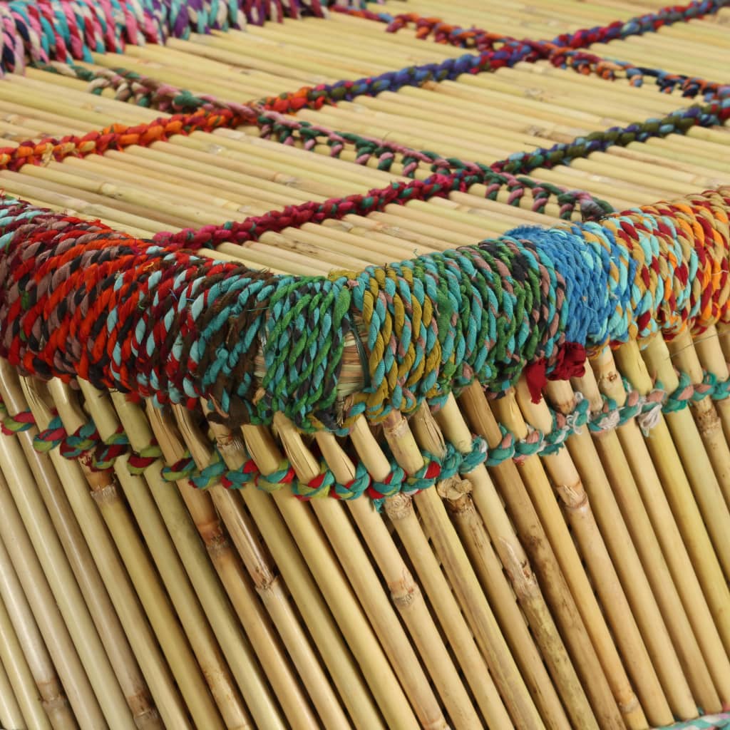 vidaXL Konferenční stolek bambus chindi design vícebarevný