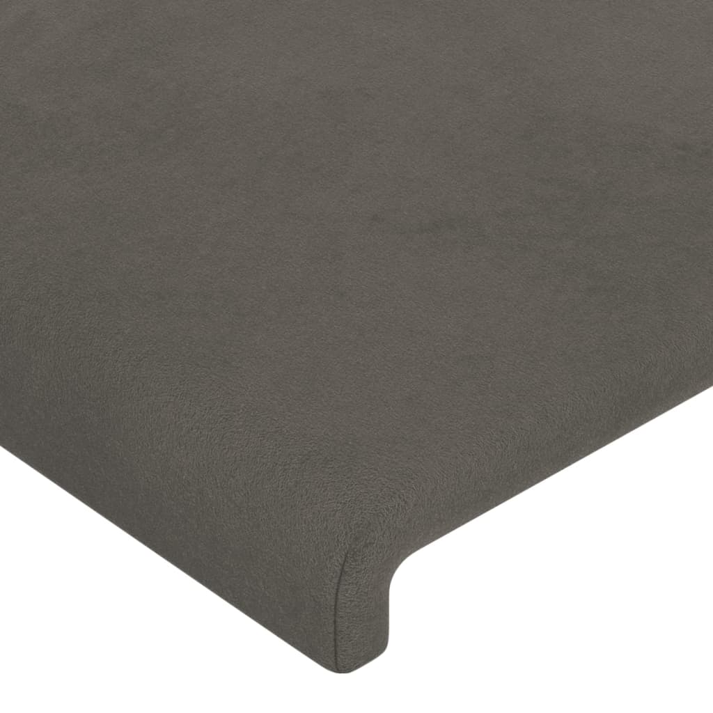 vidaXL Čelo postele 2 ks tmavě šedé 80 x 5 x 78/88 cm samet