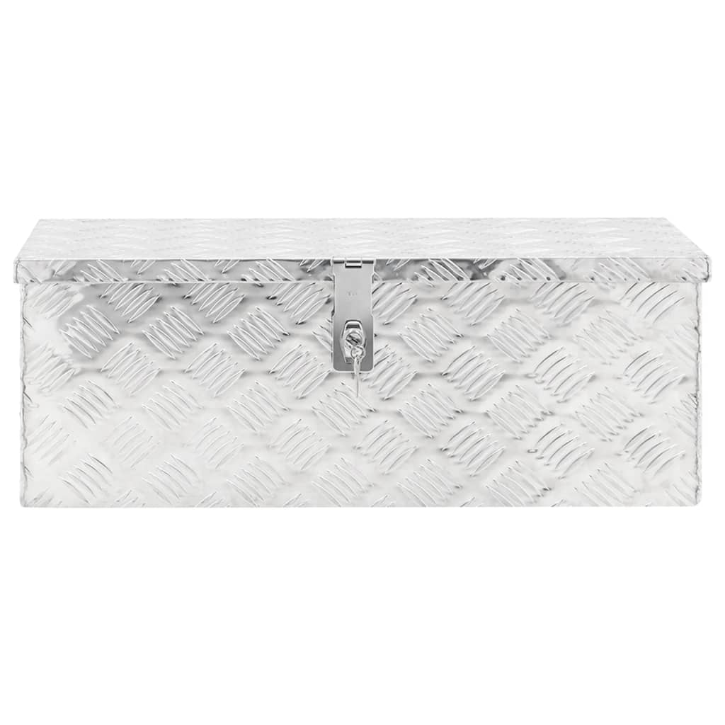 vidaXL Úložný box stříbrný 70 x 31 x 27 cm hliník