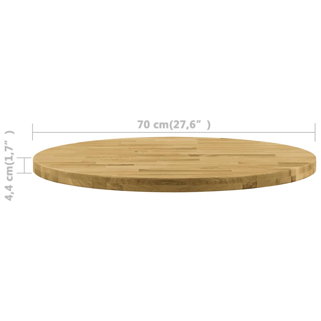 vidaXL Stolní deska z masivního dubového dřeva kulatá 44 mm 700 mm