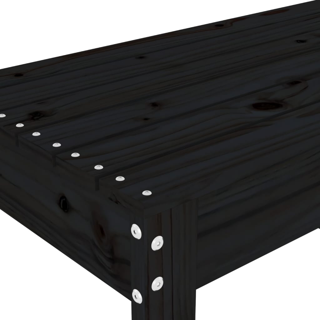 vidaXL Zahradní lavice černá 80 x 38 x 45 cm masivní borové dřevo