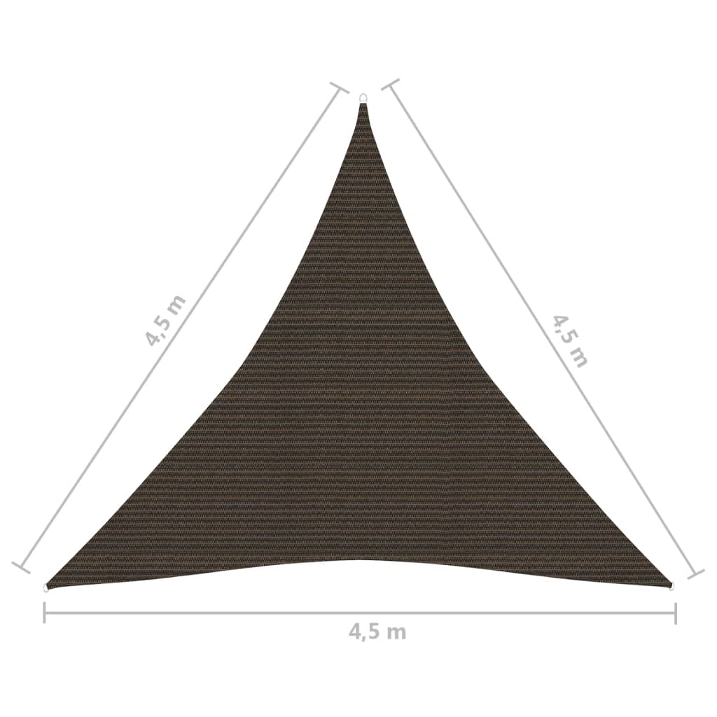 vidaXL Stínící plachta 160 g/m² hnědá 4,5 x 4,5 x 4,5 m HDPE