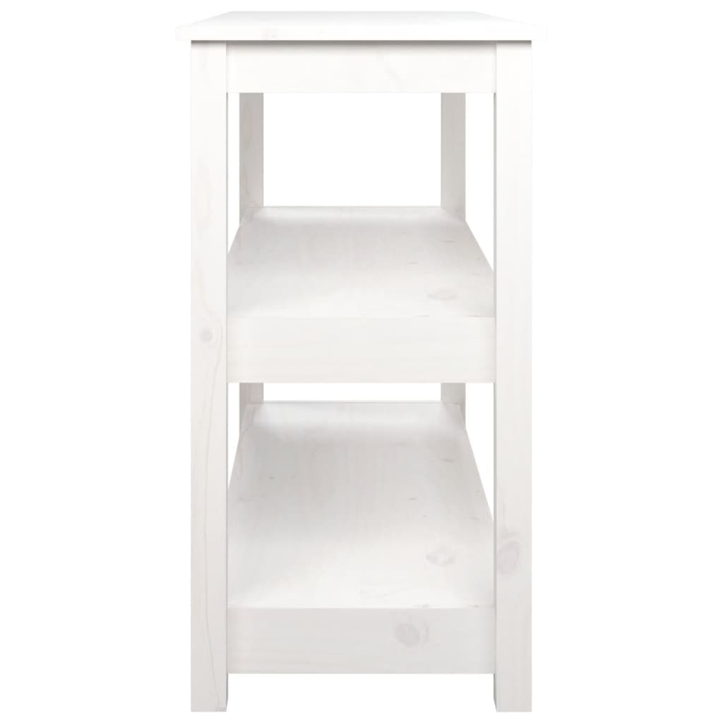 vidaXL Konzolový stolek bílý 110x40x74 cm masivní borové dřevo