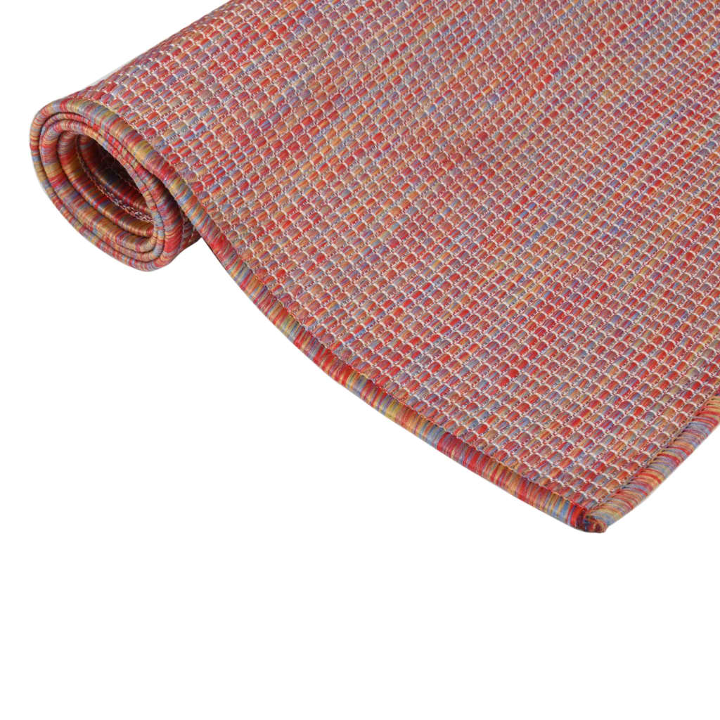 vidaXL Venkovní hladce tkaný koberec 100x200 cm červená