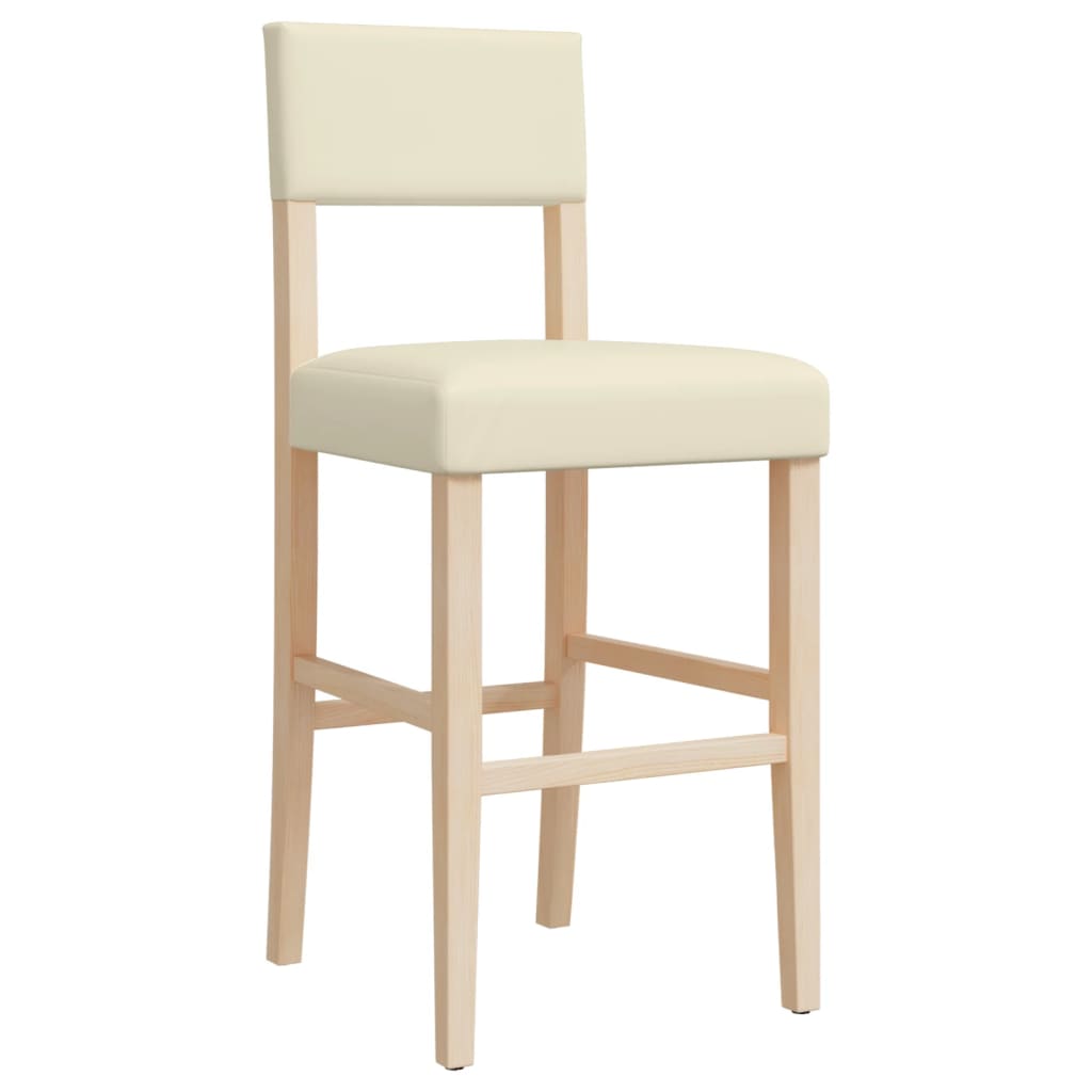 vidaXL Barové židle 2 ks masivního kaučukové dřevo a umělá kůže