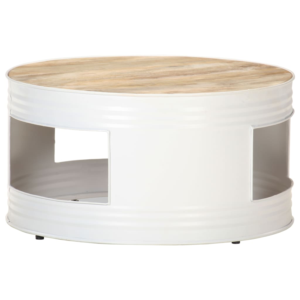 vidaXL Konferenční stolek bílý 68x68x36 cm masivní mangovníkové dřevo