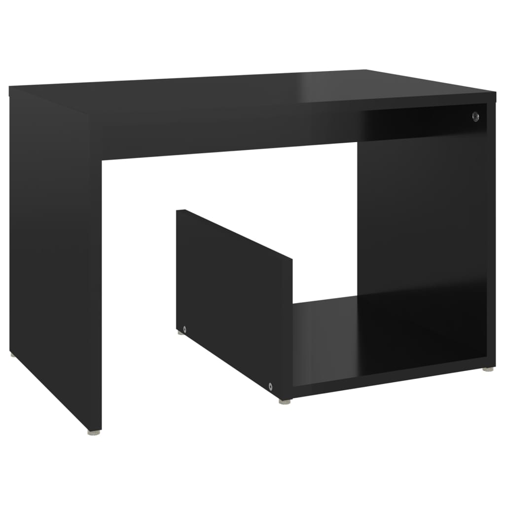 vidaXL Odkládací stolek černý s vysokým leskem 59x36x38 cm dřevotříska