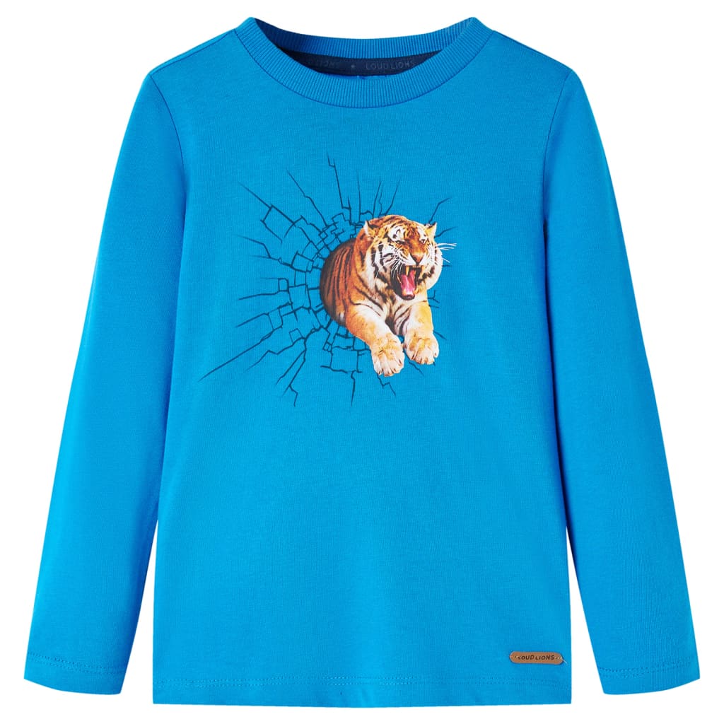 Dětské tričko s dlouhým rukávem kobaltově modré 92