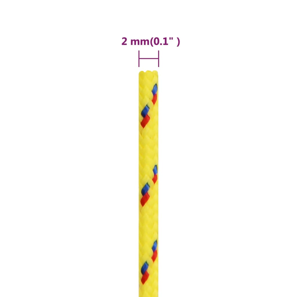 vidaXL Lodní lano žluté 2 mm 100 m polypropylen