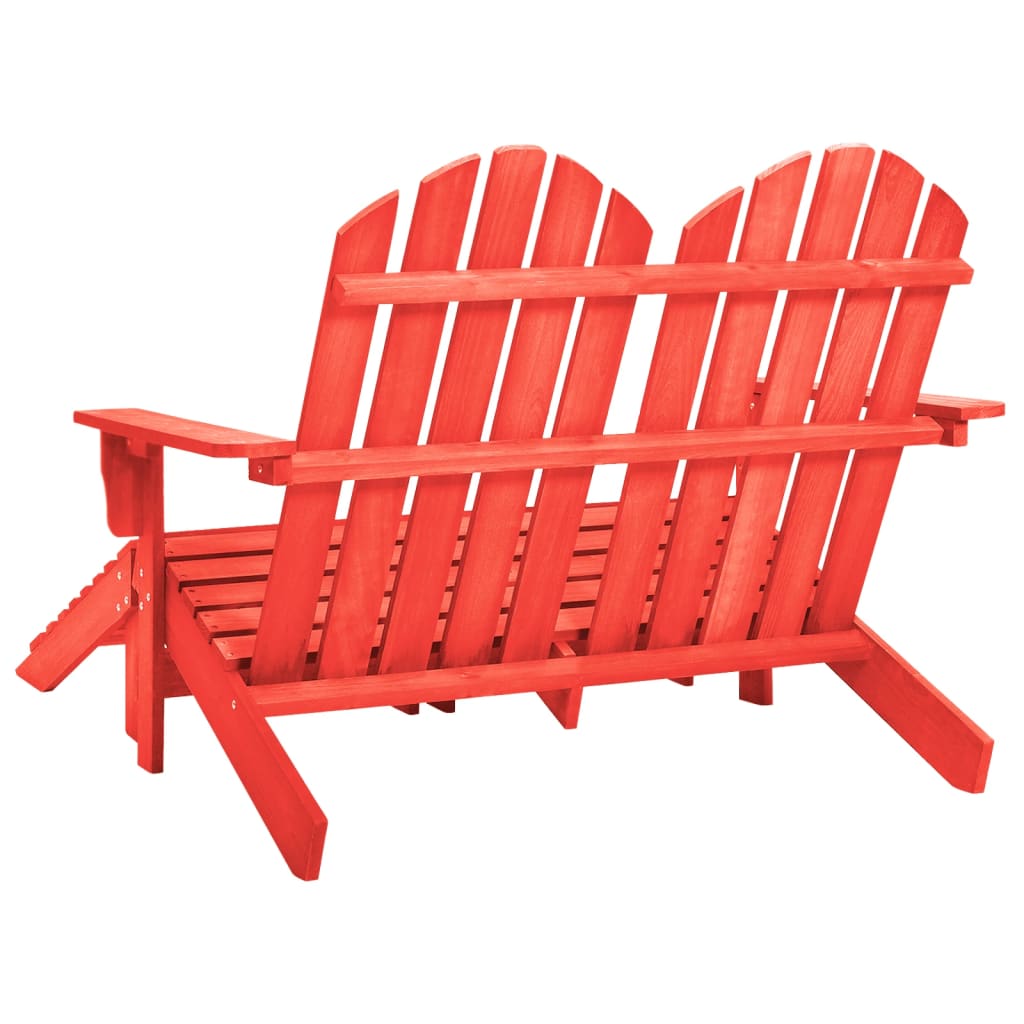 vidaXL 2místná zahradní židle Adirondack s podnožkou jedle červená