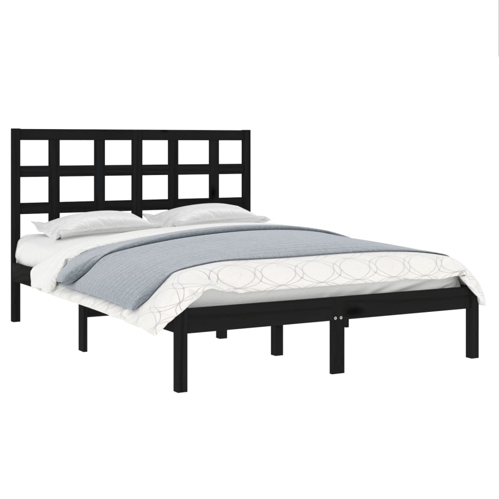 vidaXL Rám postele černý masivní dřevo 160 x 200 cm