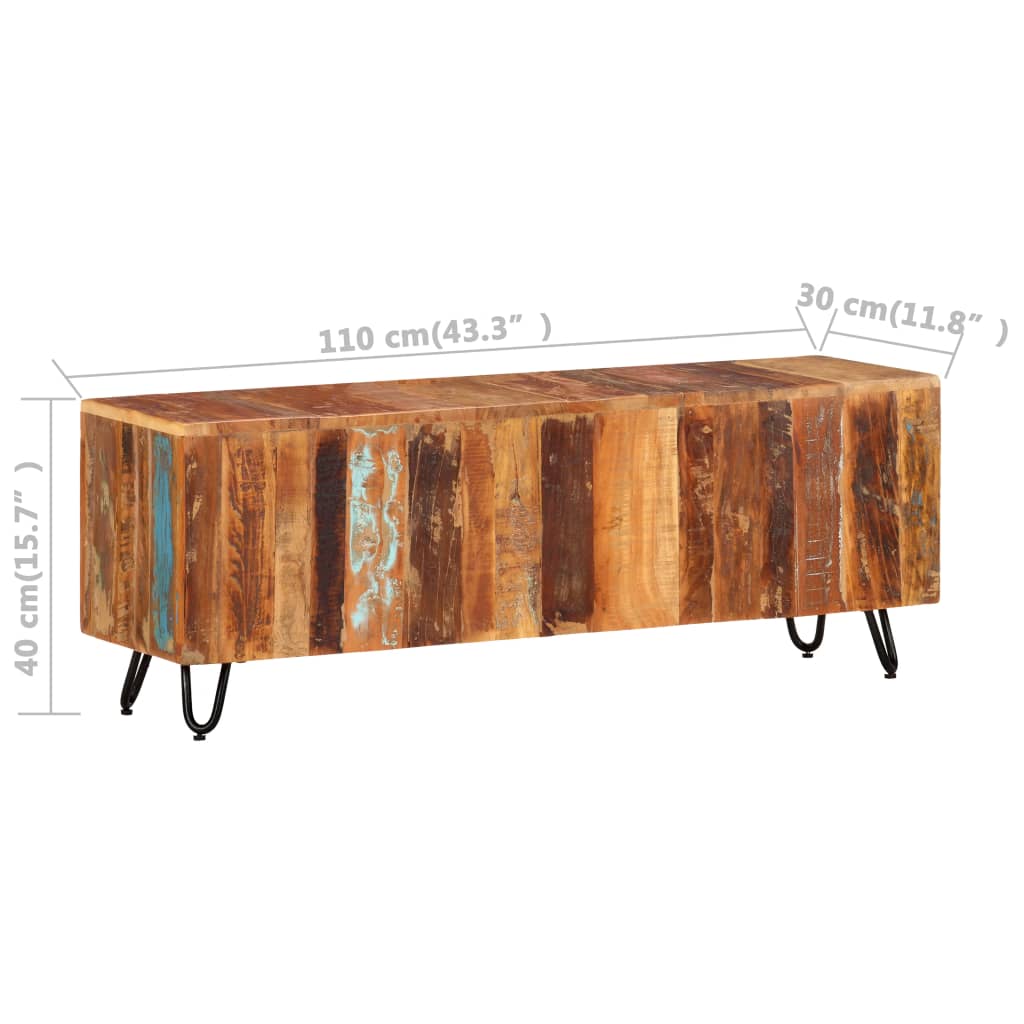 vidaXL TV stolek 110 x 30 x 40 cm masivní recyklované dřevo