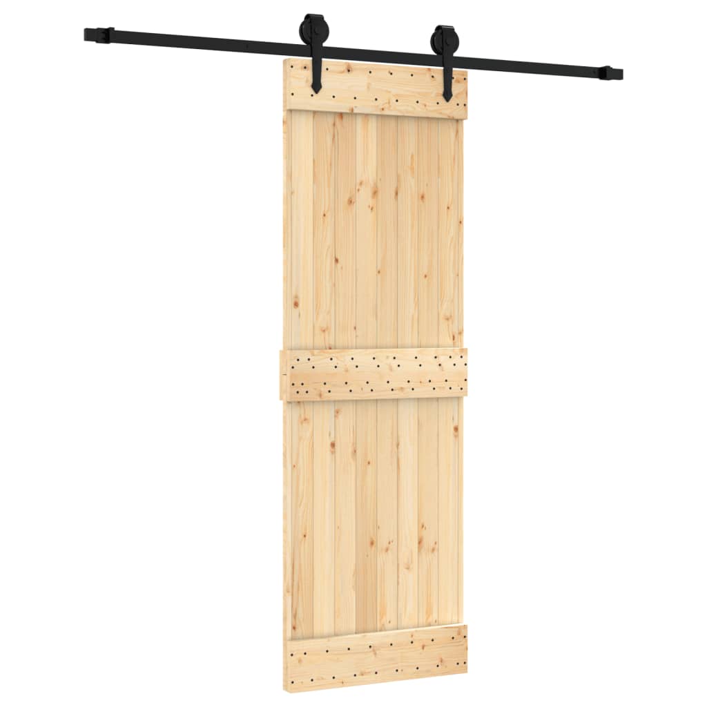 vidaXL Posuvné dveře s kováním 70 x 210 cm masivní borové dřevo