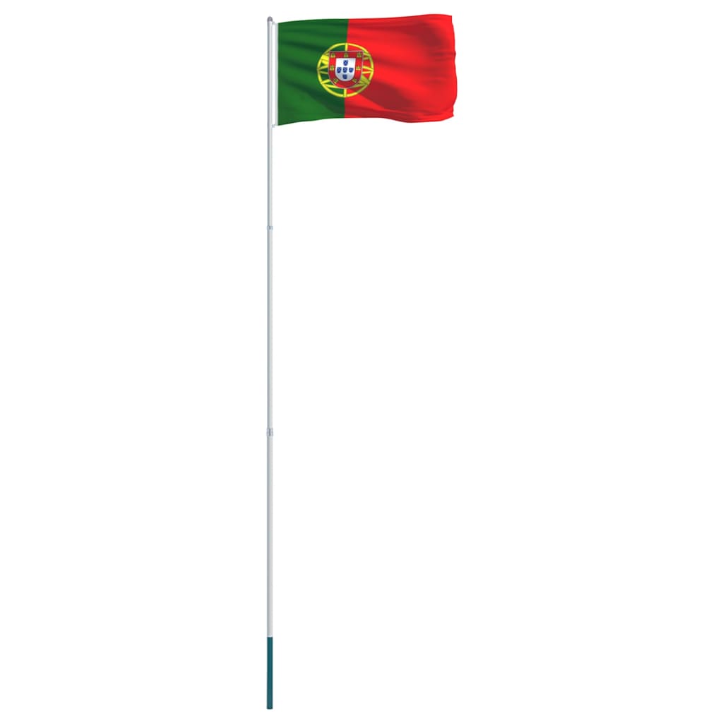 vidaXL Portugalská vlajka a stožár hliník 4 m