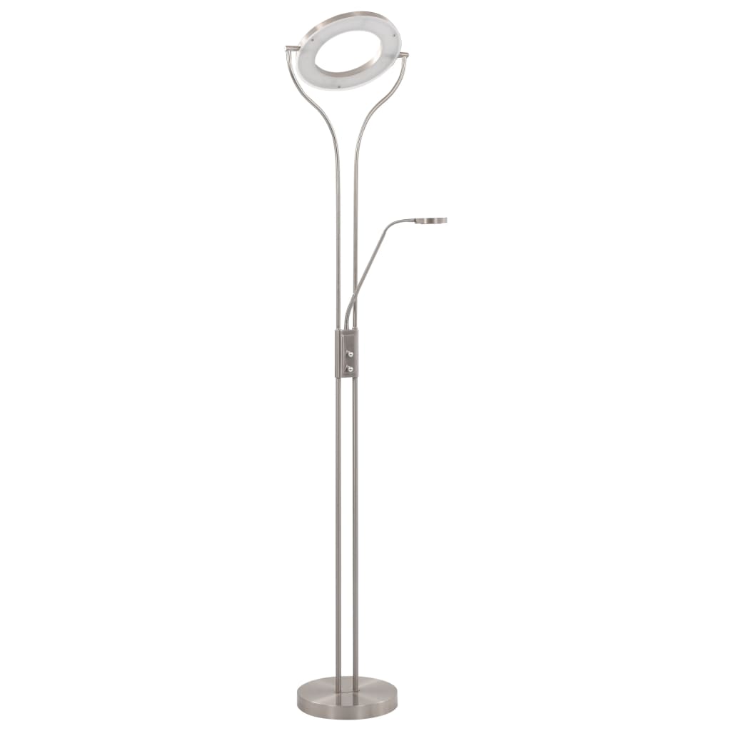 vidaXL Stojací lampa 18 W stříbrná 180 cm stmívatelná