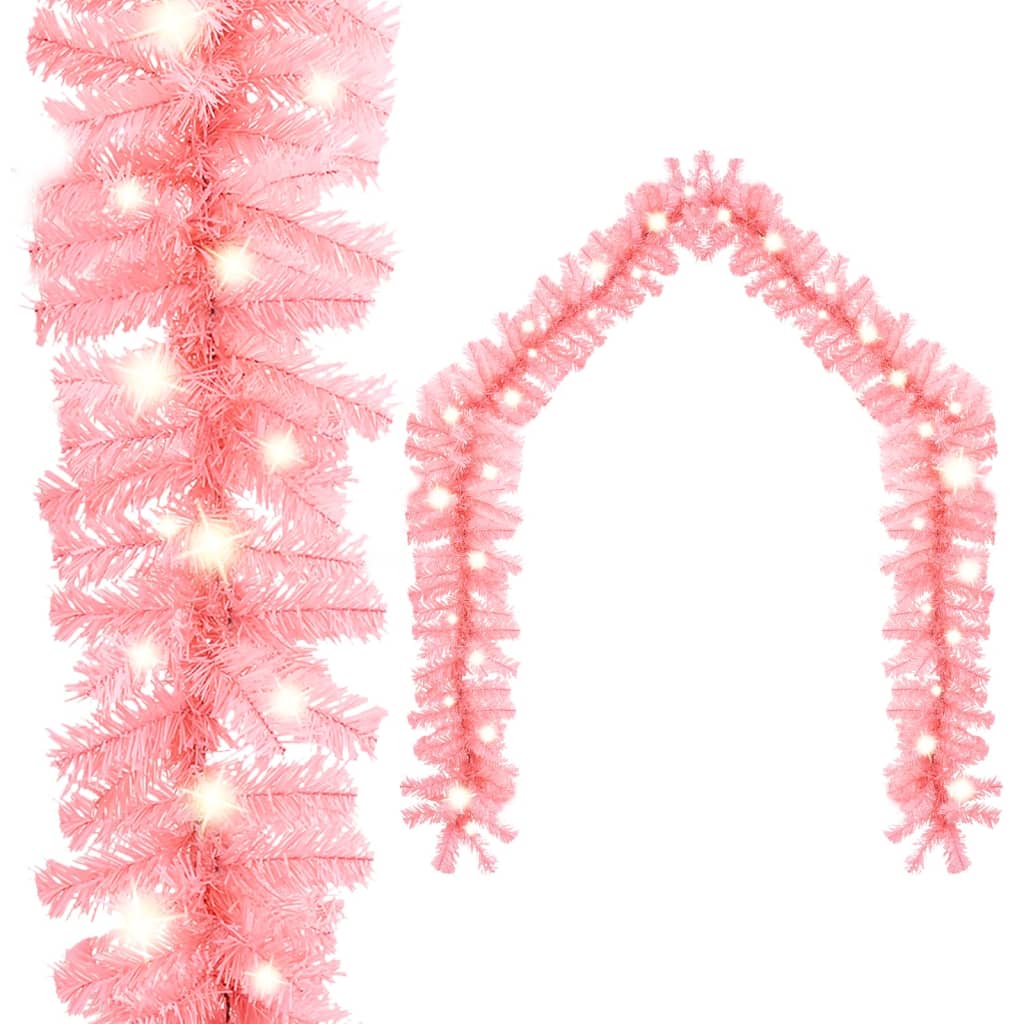 vidaXL Vánoční girlanda s LED světýlky 10 m růžová