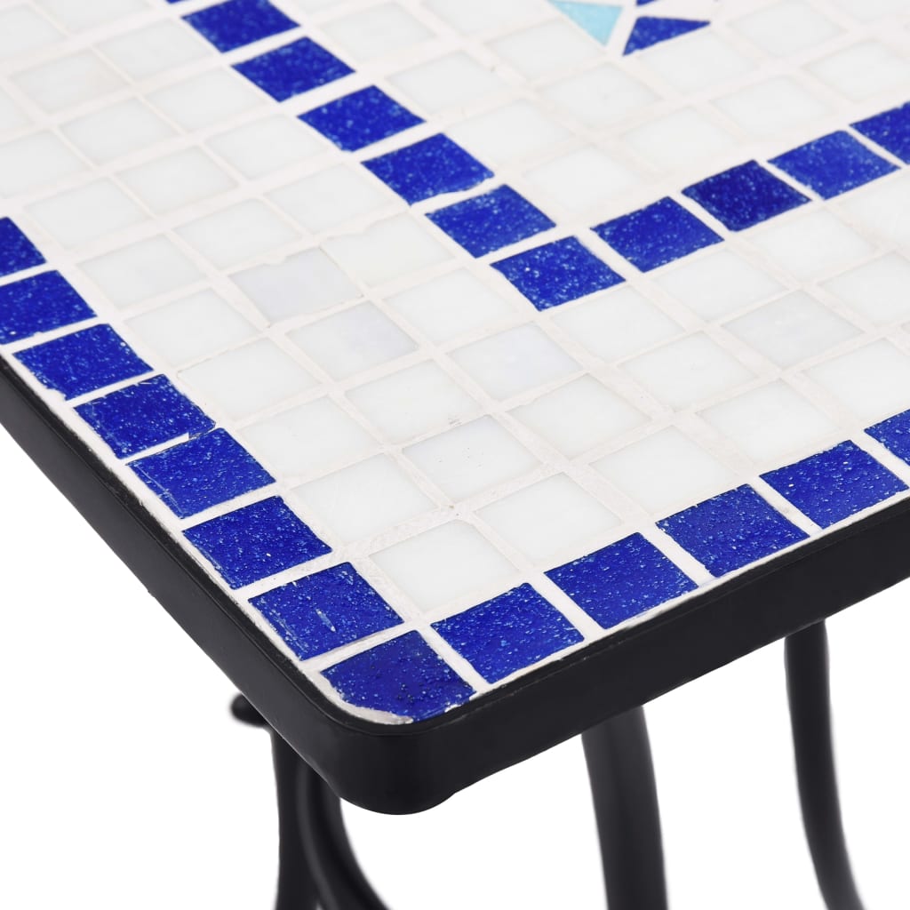 vidaXL 3dílný mozaikový bistro set keramický modro-bílý