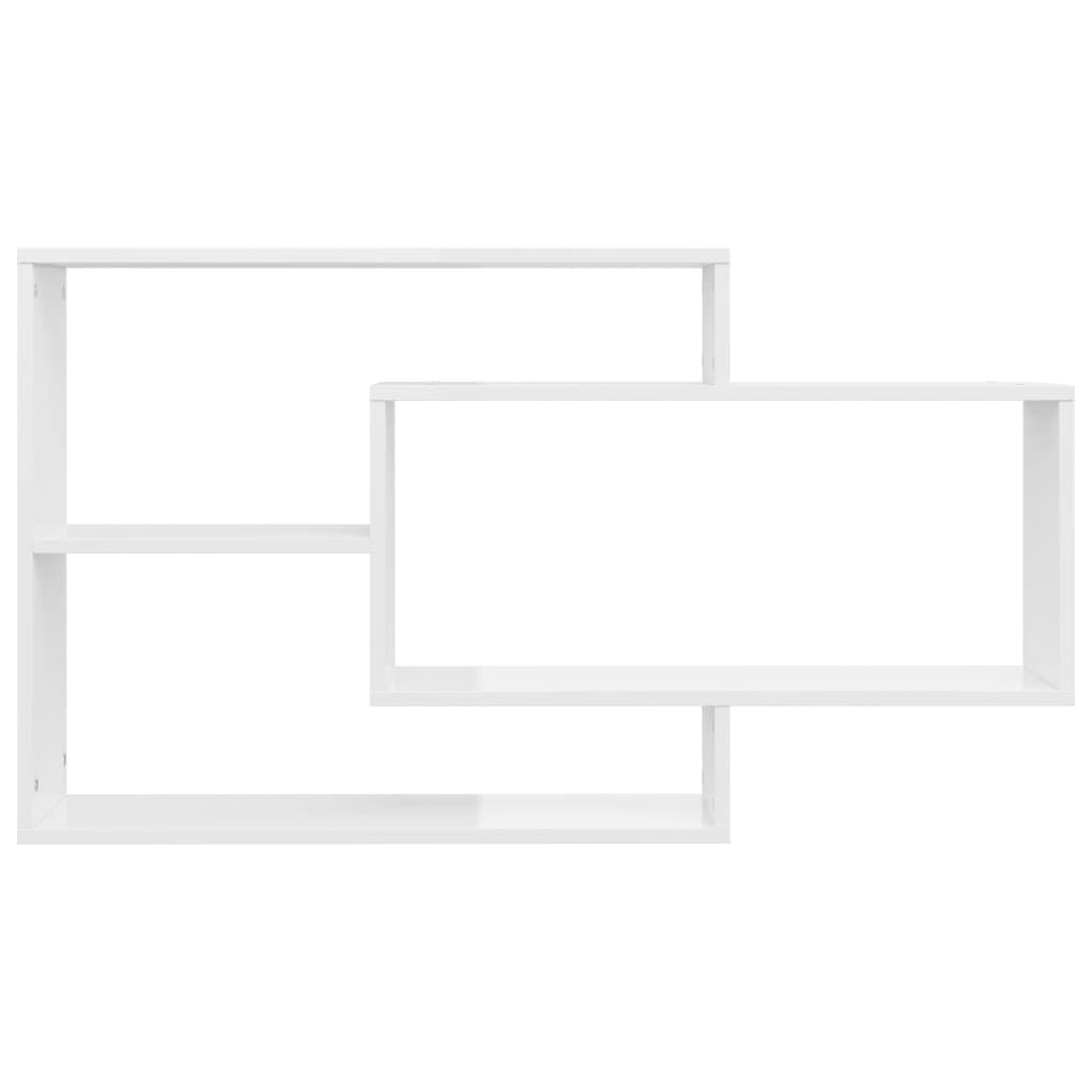vidaXL Nástěnné police bílé vysoký lesk 104 x 24 x 58,5 cm dřevotříska