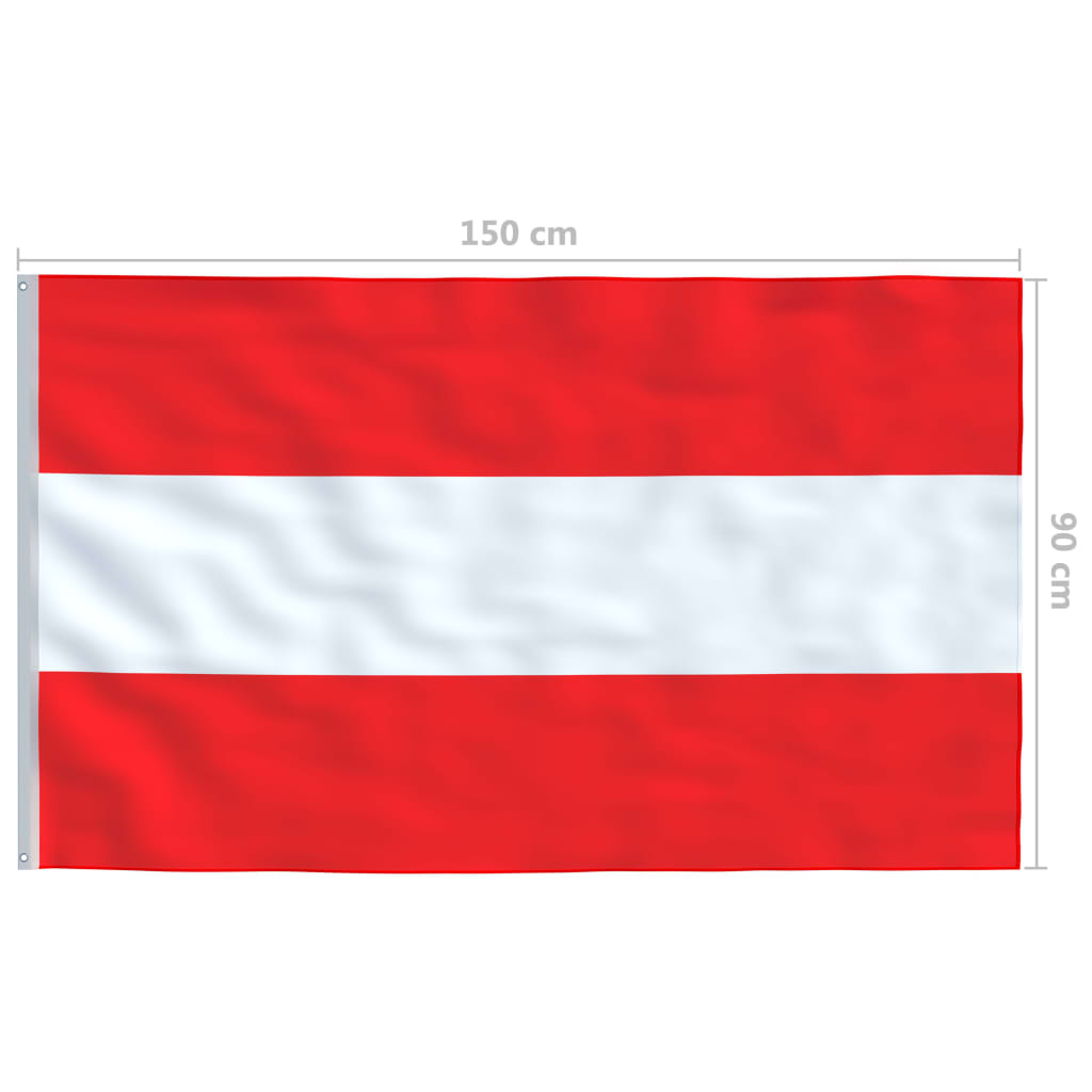 vidaXL Rakouská vlajka a stožár hliník 6,2 m