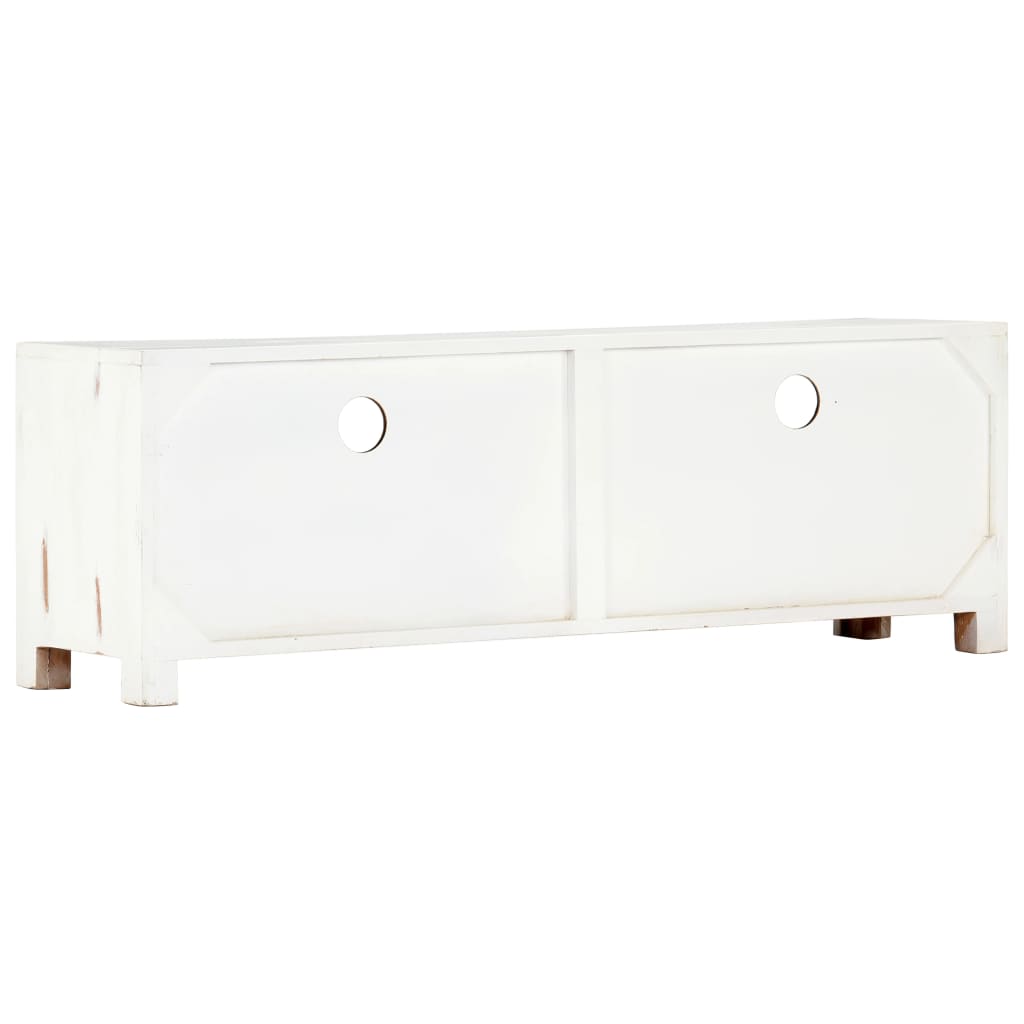 vidaXL TV stolek bílý 120 x 30 x 40 cm masivní akáciové dřevo