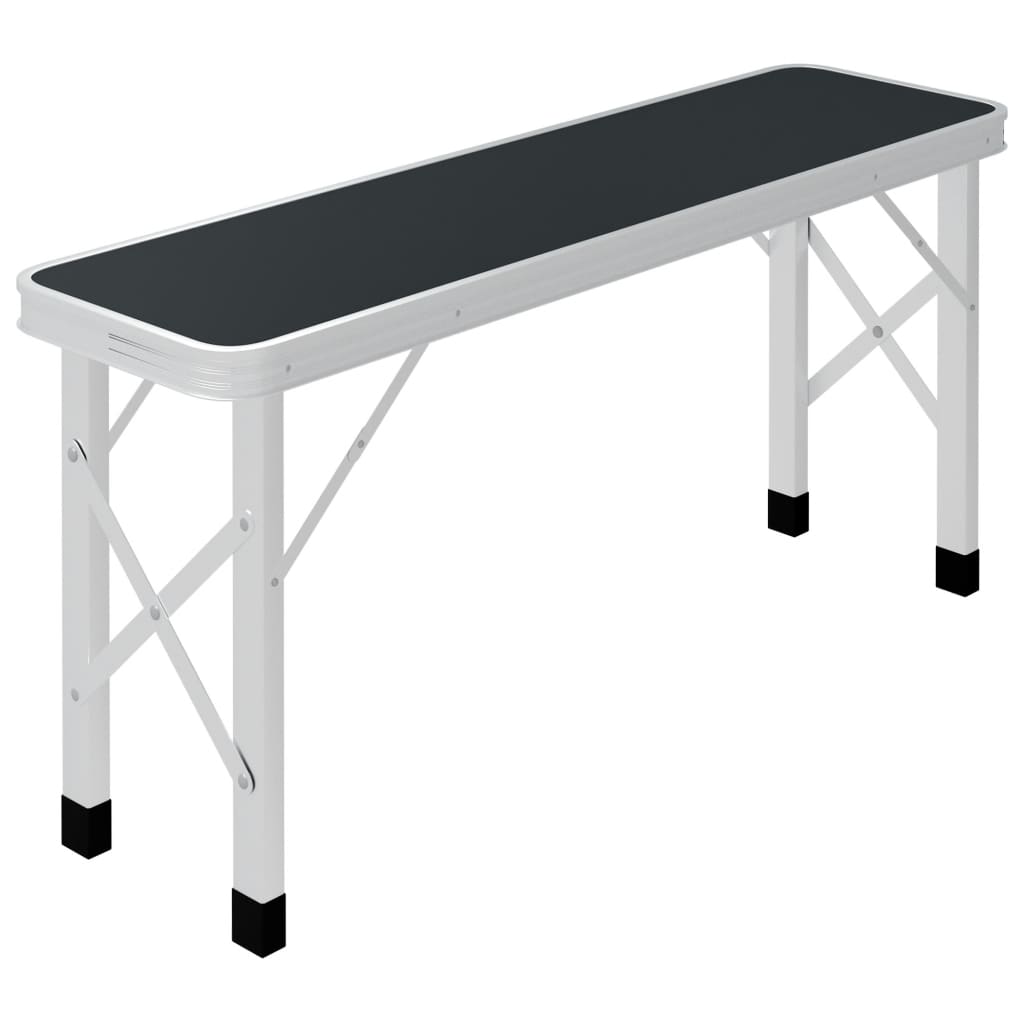 vidaXL Skládací kempingový stůl se 2 lavicemi hliník šedý