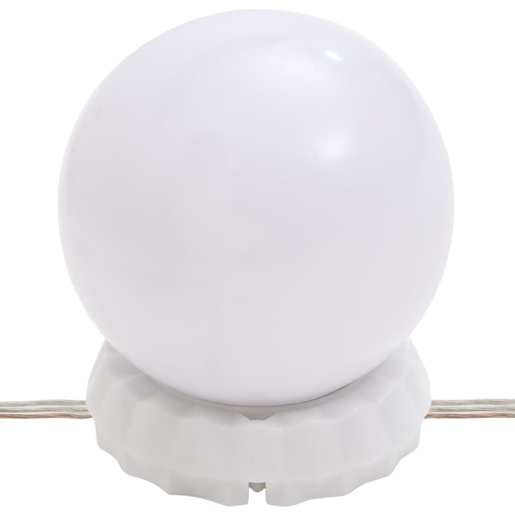 vidaXL Toaletní stolek s LED bílý 95 x 50 x 133,5 cm masivní borovice