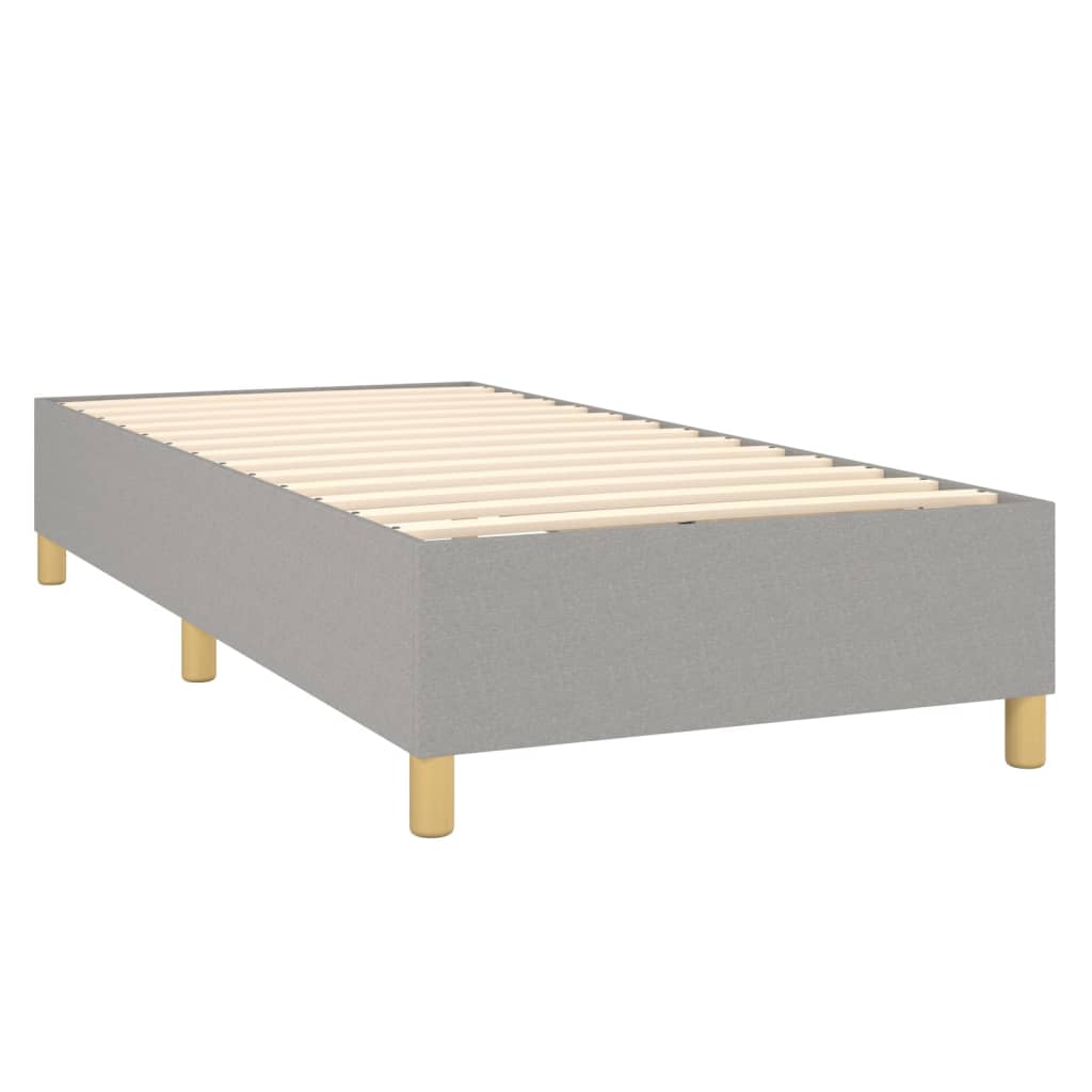 vidaXL Box spring postel s matrací a LED světle šedá 100x200 cm textil