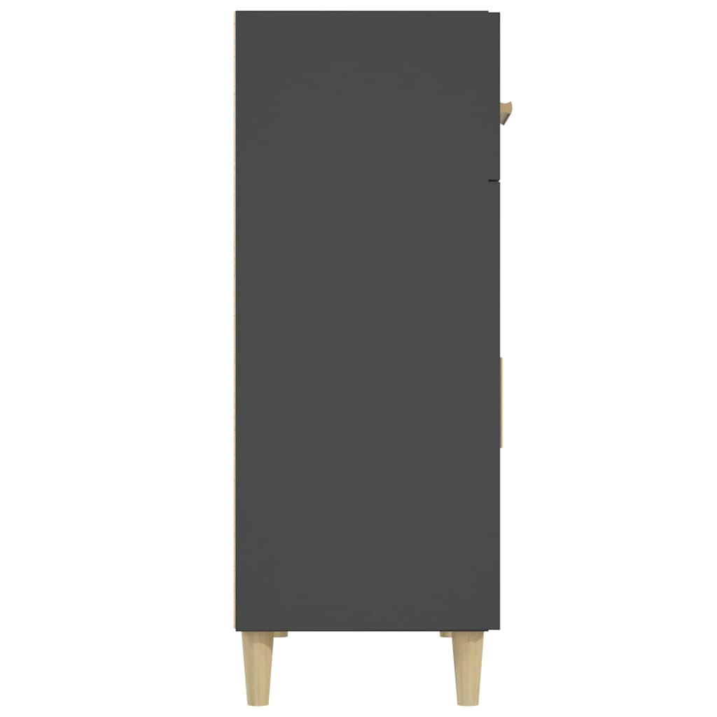 vidaXL Příborník černý 69,5 x 34 x 89 cm kompozitní dřevo