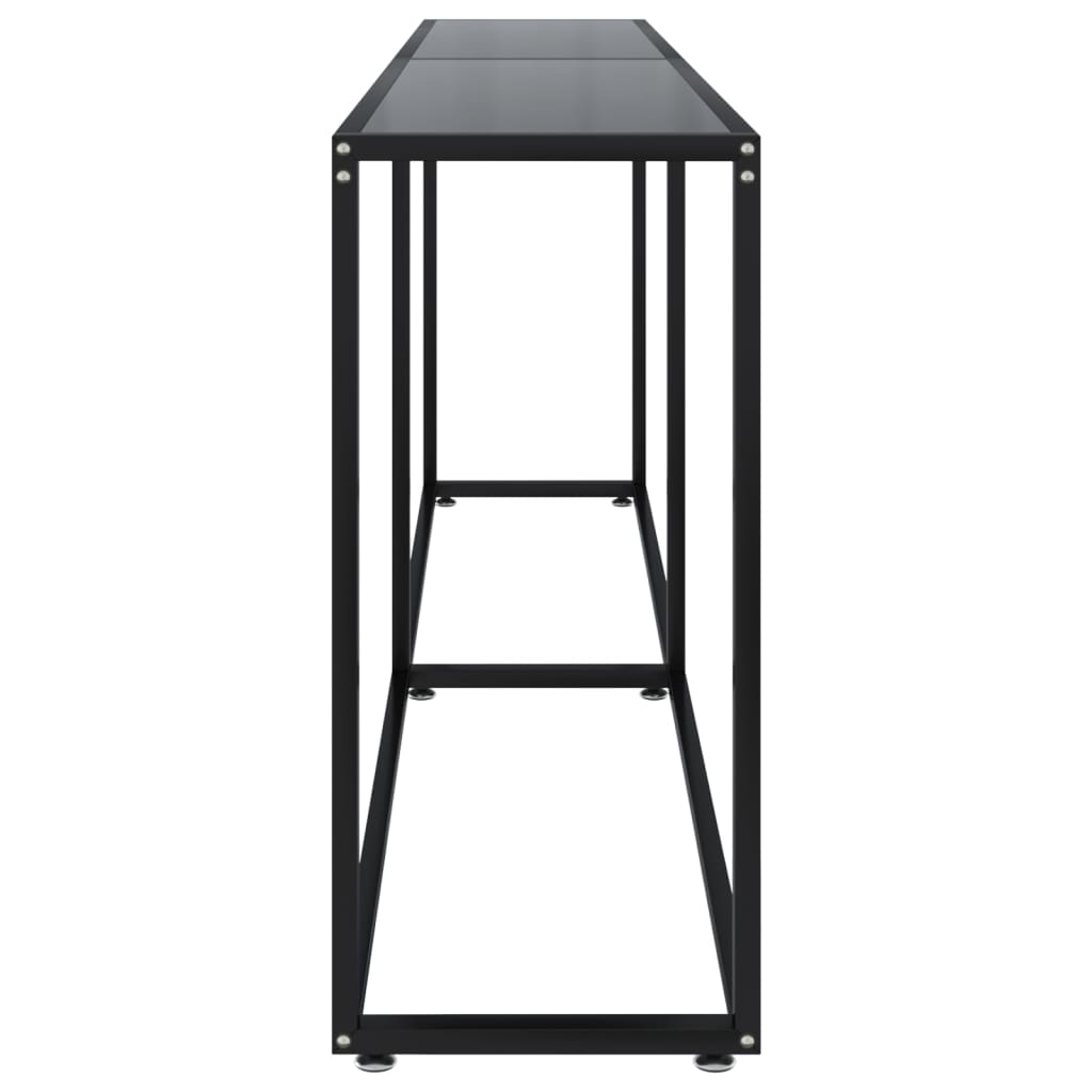 vidaXL Konzolový stolek černý 220 x 35 x 75,5 cm tvrzené sklo