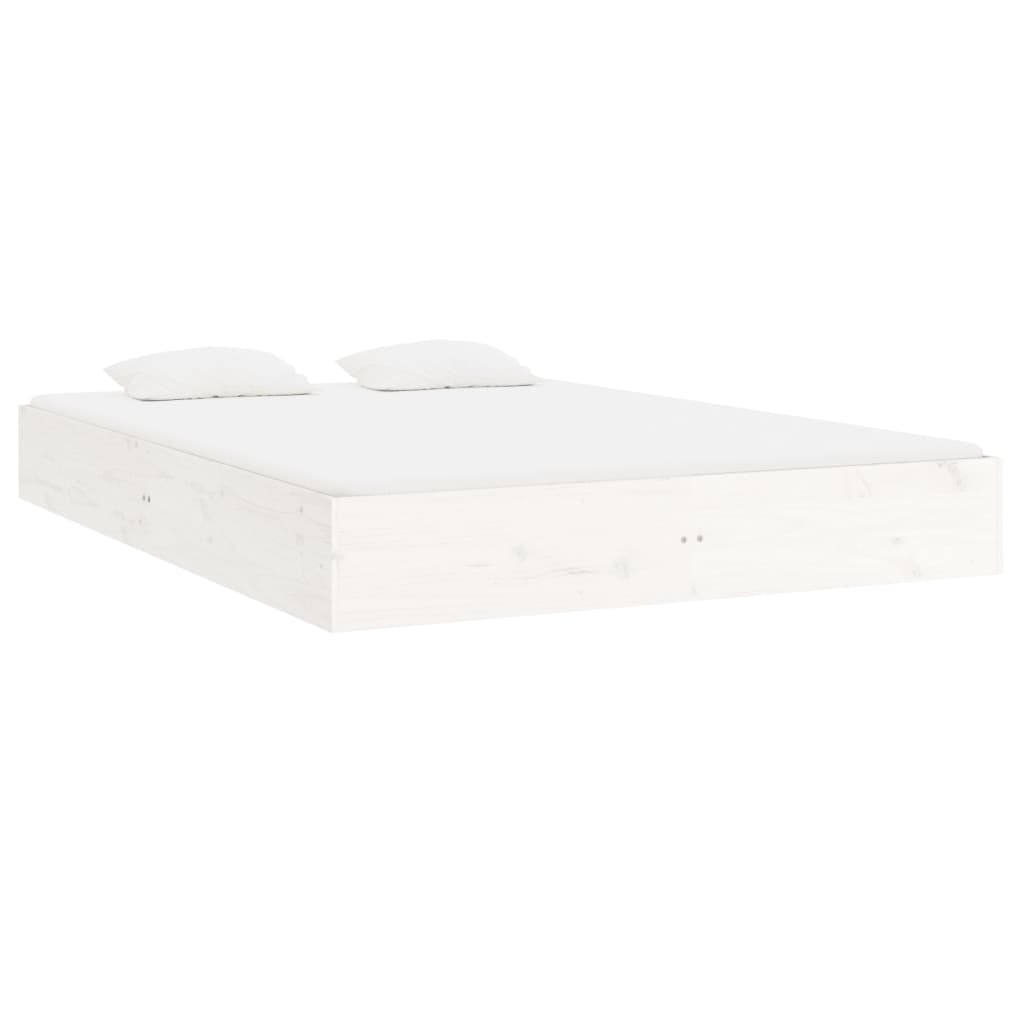 vidaXL Rám postele bílý masivní dřevo 150 x 200 cm King Size