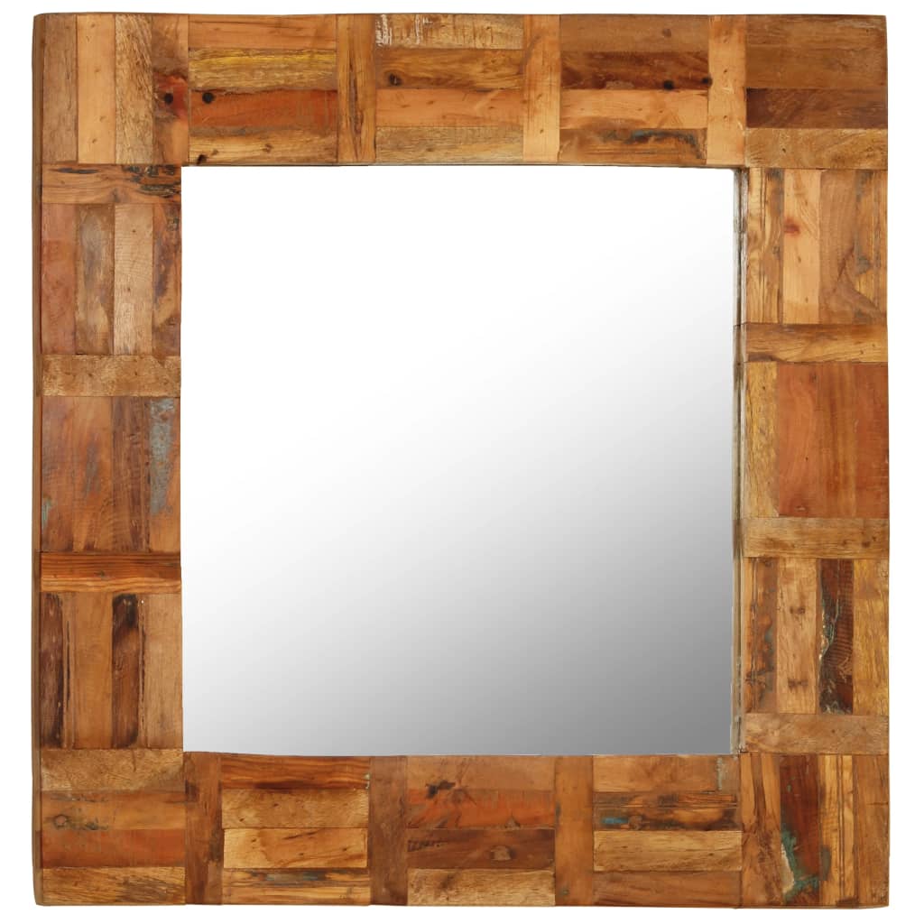 vidaXL Nástěnné zrcadlo masivní recyklované dřevo 60 x 60 cm