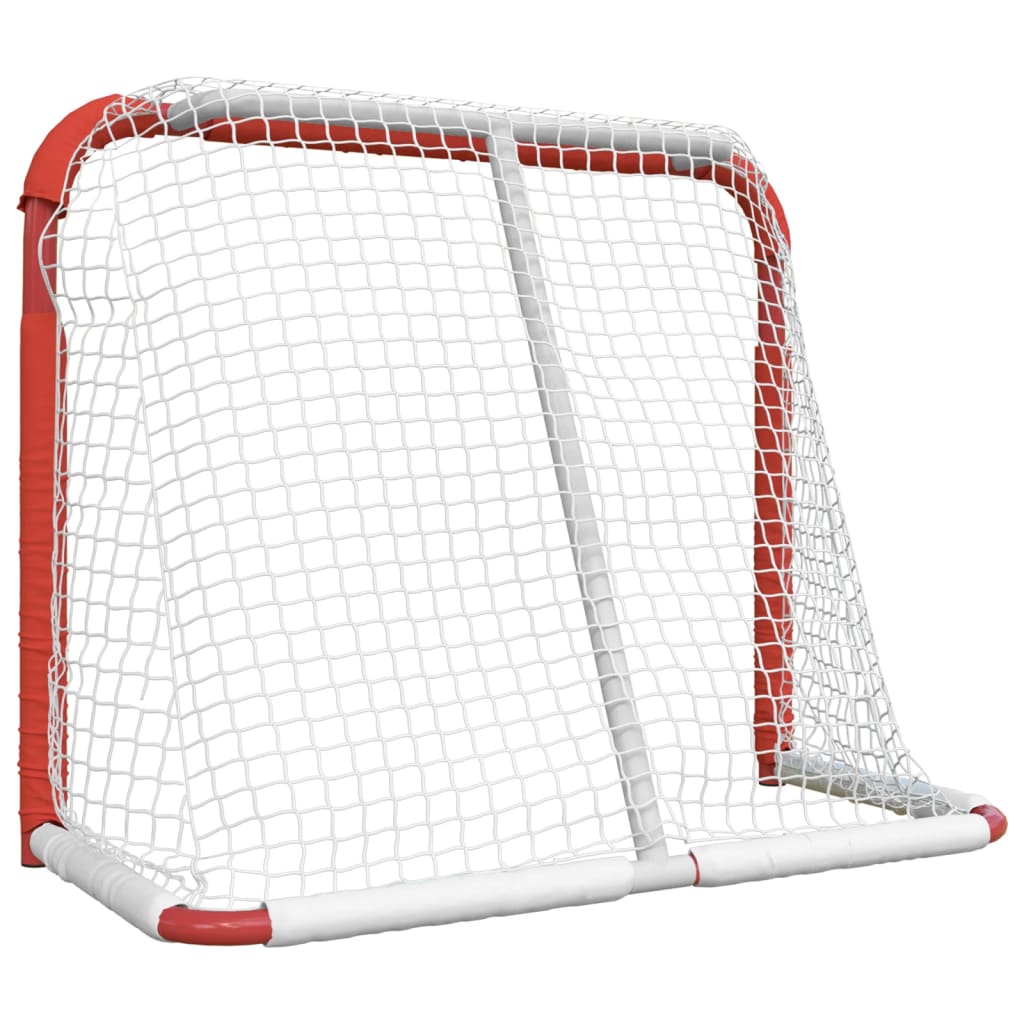 vidaXL Hokejová branka červená a bílá 137 x 66 x 112 cm polyester