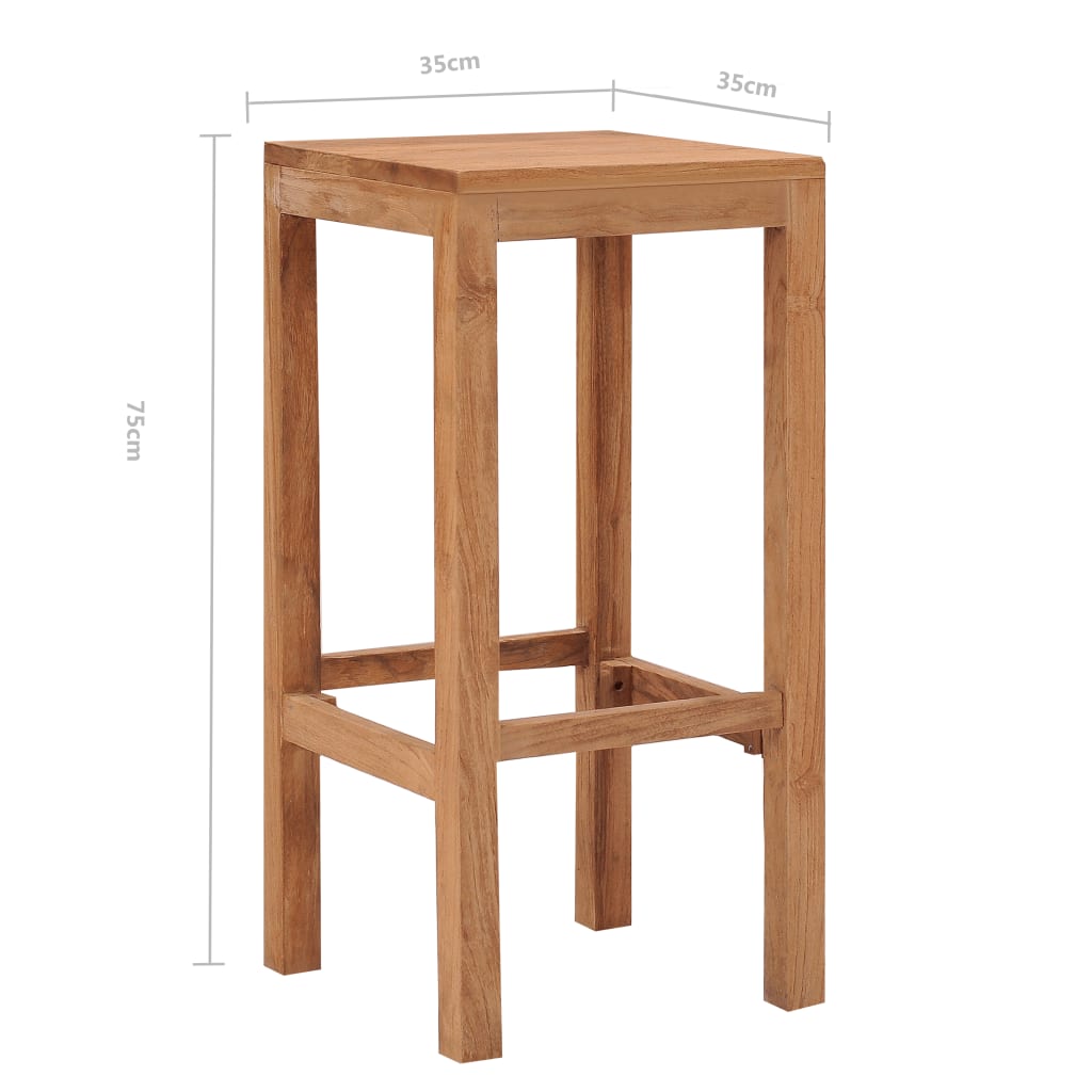 vidaXL Barové stoličky 2 ks masivní teakové dřevo
