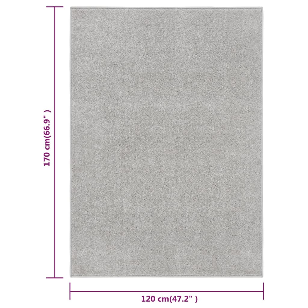 vidaXL Koberec s krátkým vlasem 120 x 170 cm světle šedý