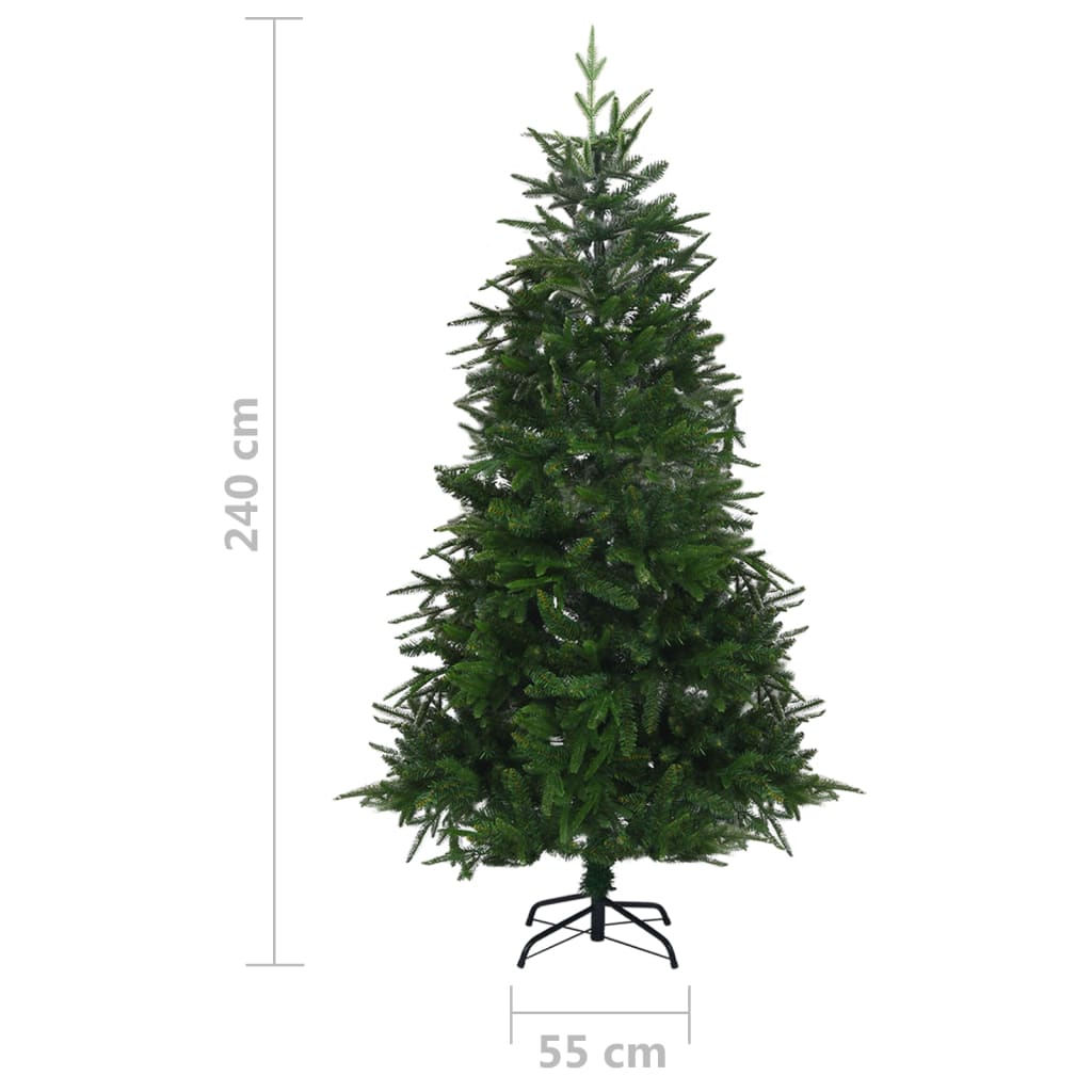 vidaXL Umělý vánoční stromek LED a sada koulí zelený 240 cm PVC a PE