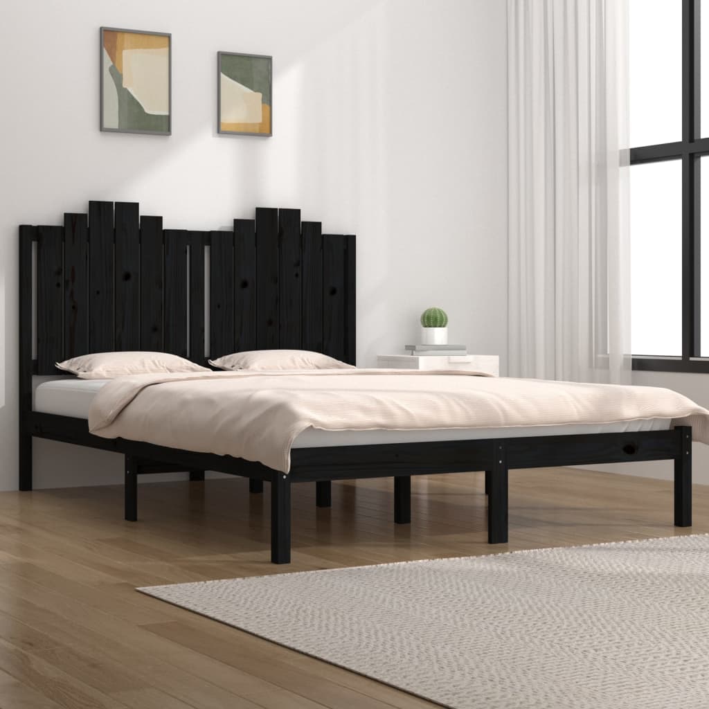 vidaXL Rám postele černý masivní borovice 120 x 200 cm