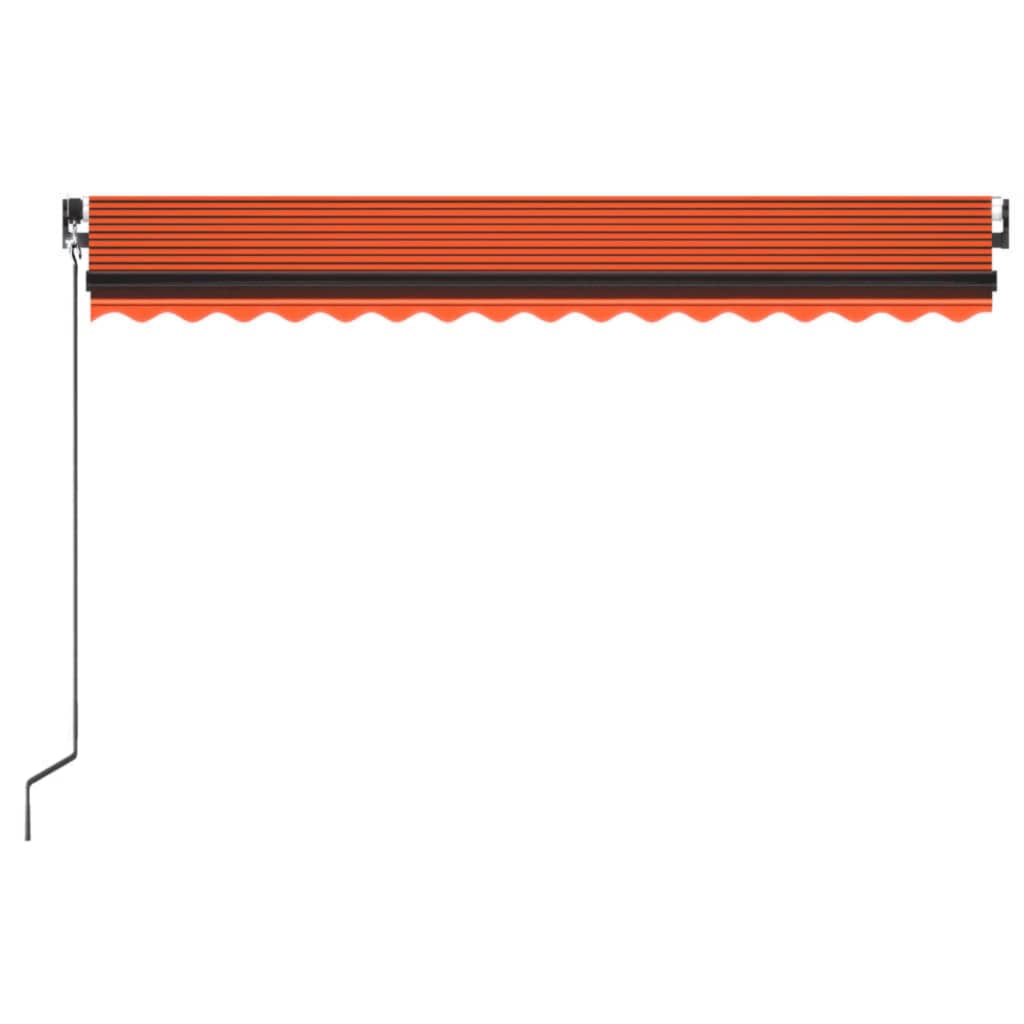 vidaXL Ručně zatahovací markýza s LED světlem 450x350 cm oranžovohnědá