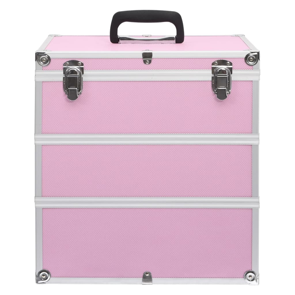 vidaXL Kosmetický kufřík 37 x 24 x 40 cm růžový hliník