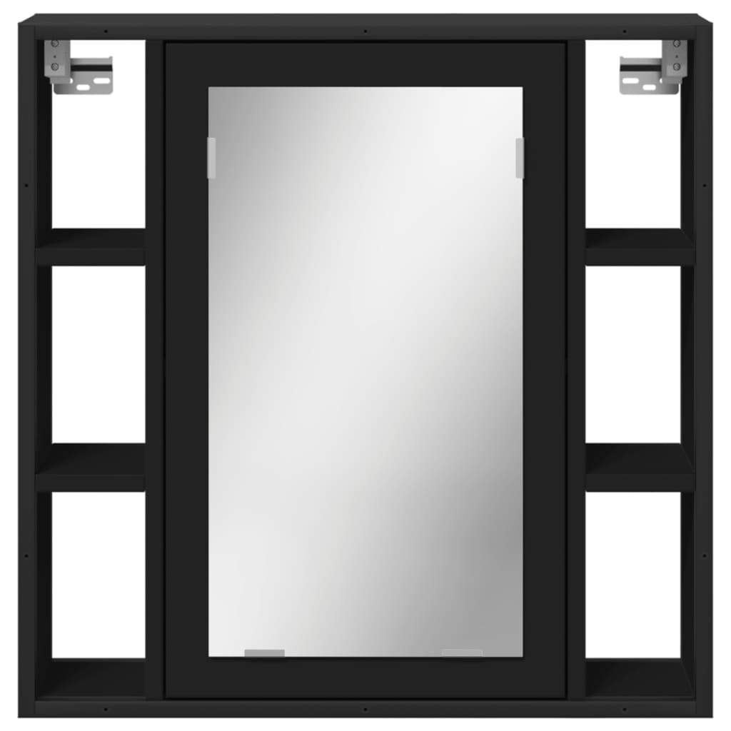 vidaXL Koupelnová skříňka se zrcadlem černá 60 x 16 x 60 cm kompozit