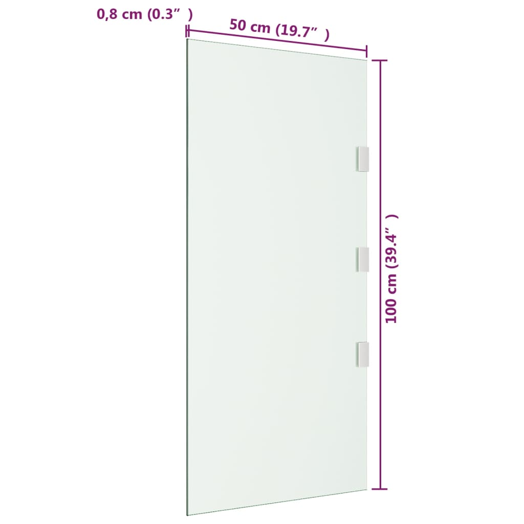 vidaXL Boční stěna k vchodové stříšce průhledná 50x100 cm tvrzené sklo