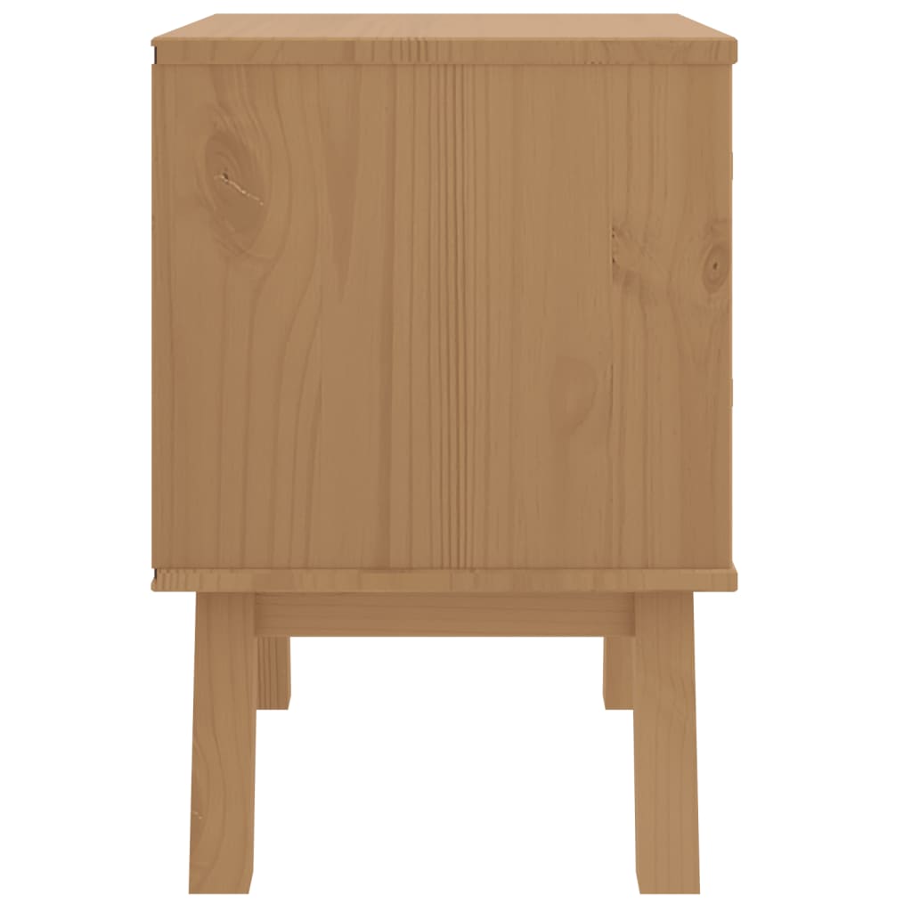 vidaXL Noční stolek OLDEN bílý a hnědý masivní borové dřevo