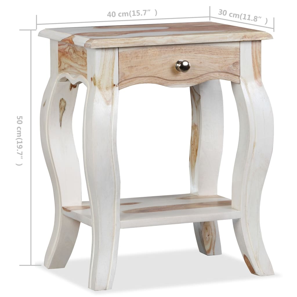 vidaXL Noční stolek, masivní sheeshamové dřevo, 40x30x50 cm
