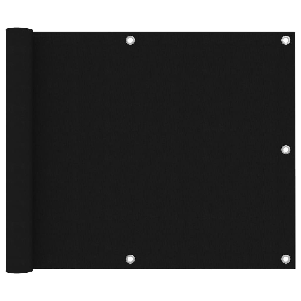 vidaXL Balkónová zástěna černá 75 x 500 cm oxfordská látka