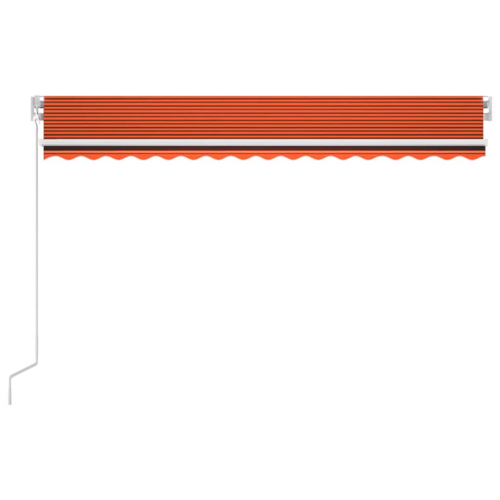 vidaXL Ručně zatahovací markýza s LED světlem 400x350 cm oranžovohnědá