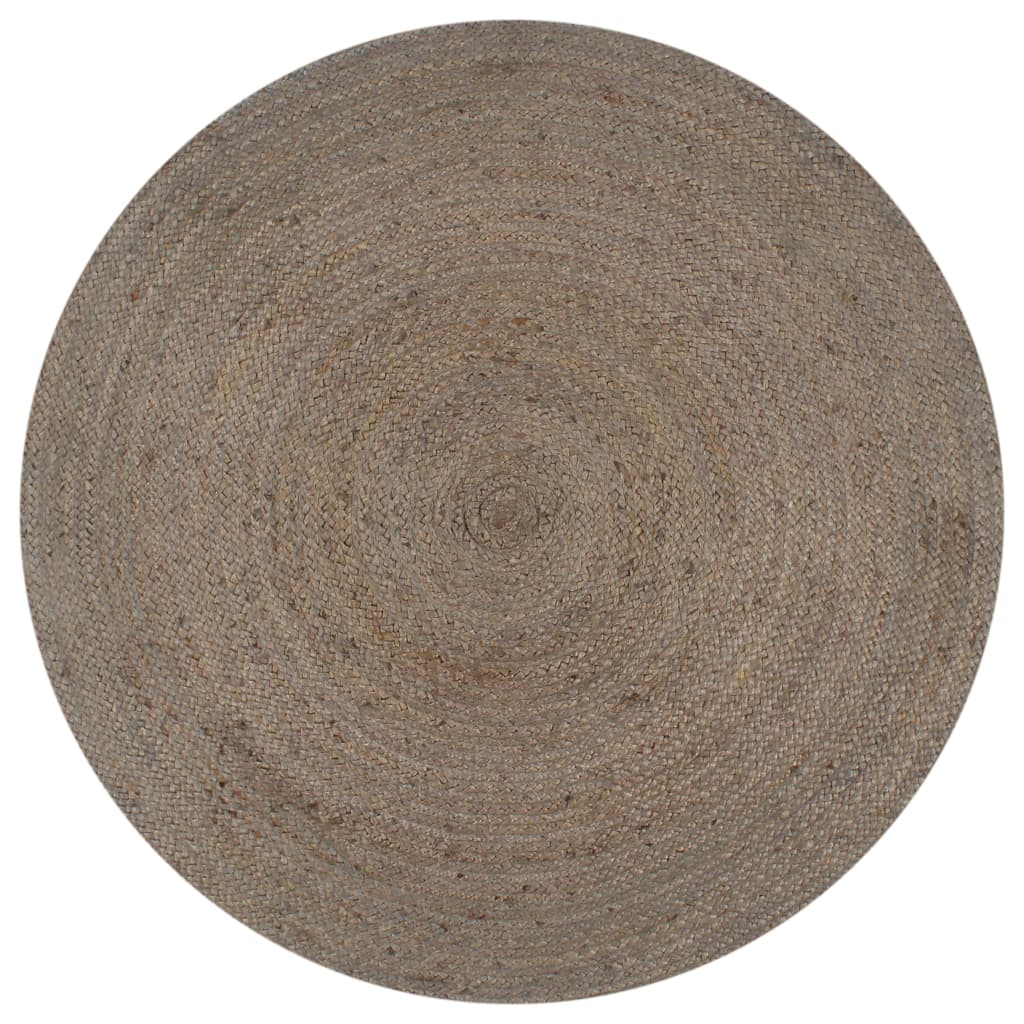 vidaXL Ručně vyrobený koberec z juty kulatý 120 cm šedý