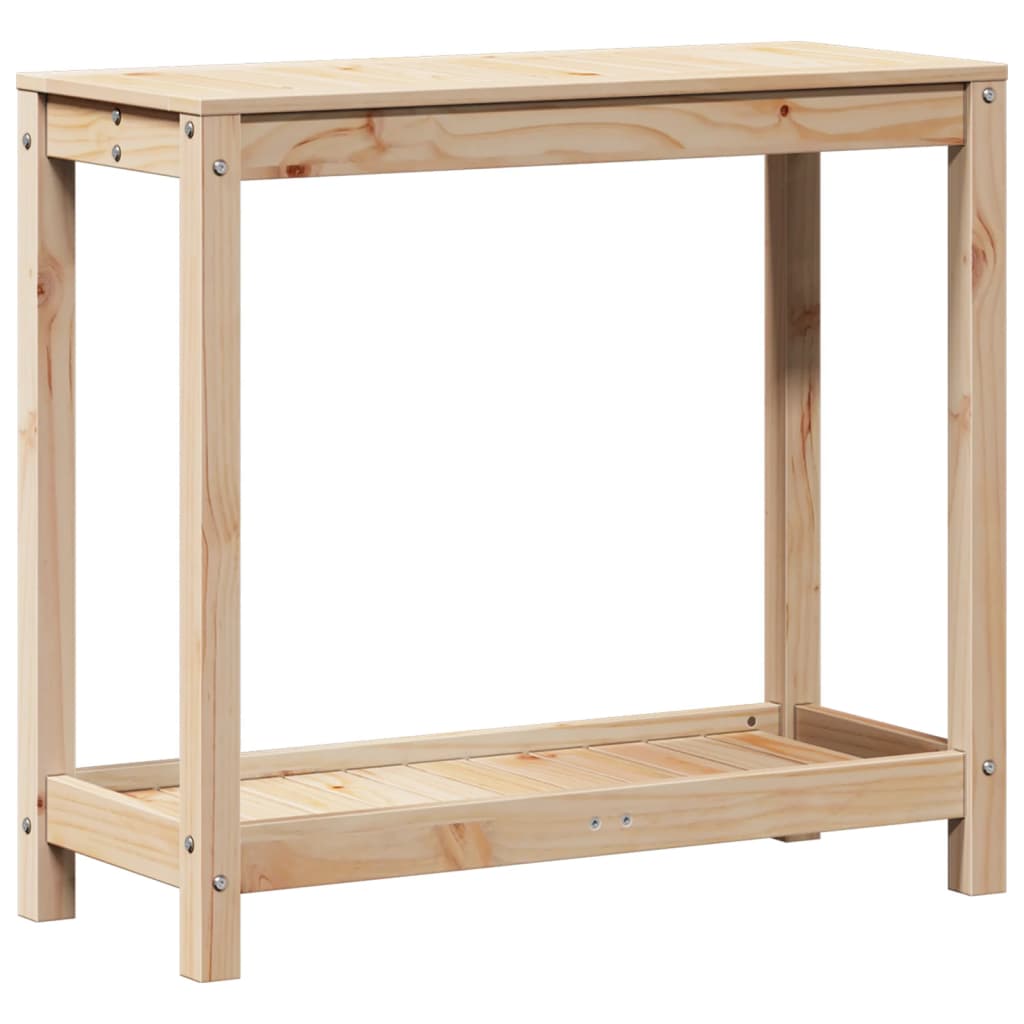 vidaXL Přesazovací stůl s policí 82,5x35x75 cm masivní borové dřevo