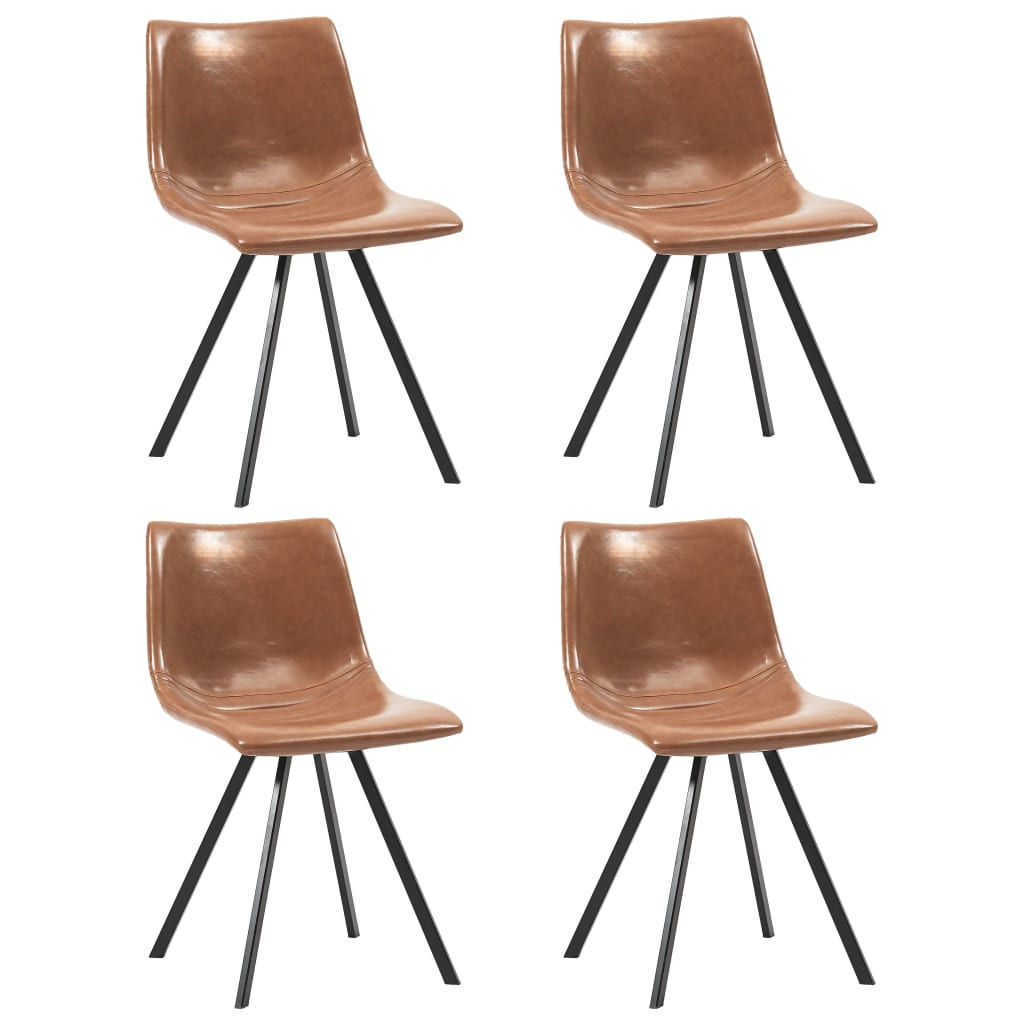 vidaXL Jídelní židle 4 ks koňakové umělá kůže