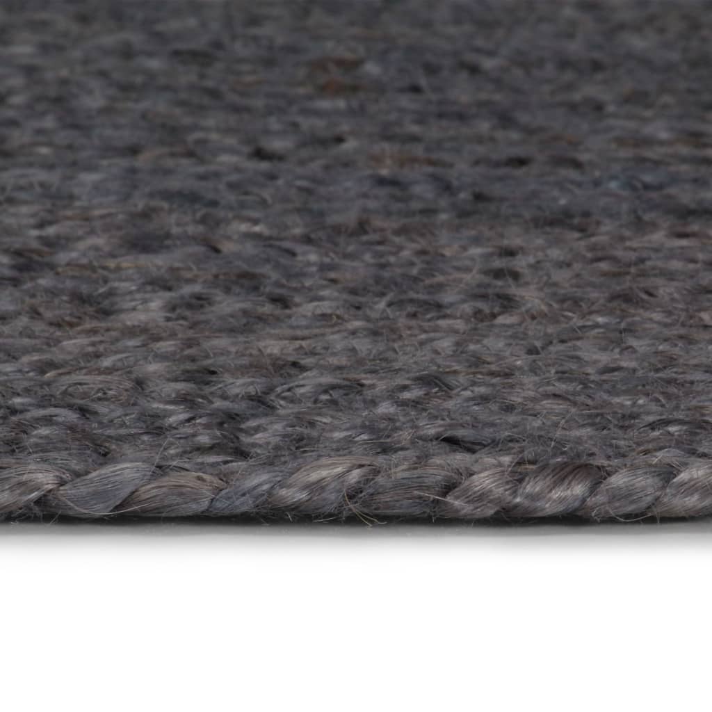 vidaXL Ručně vyrobený koberec juta kulatý 240 cm tmavě šedý