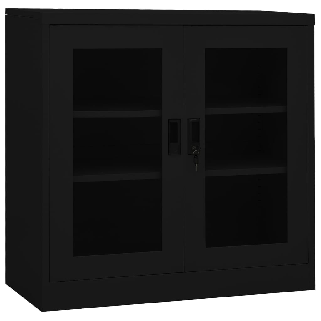 vidaXL Kancelářská skříň černá 90 x 40 x 90 cm ocel